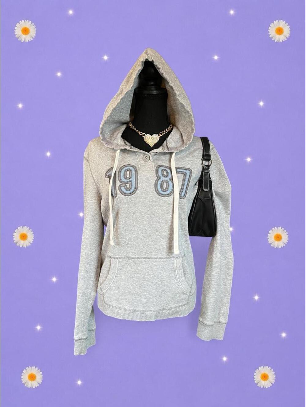 Vintage Y2K Fairy Coquette Soft Girl McBling Chunky Button Hoodie Size Large